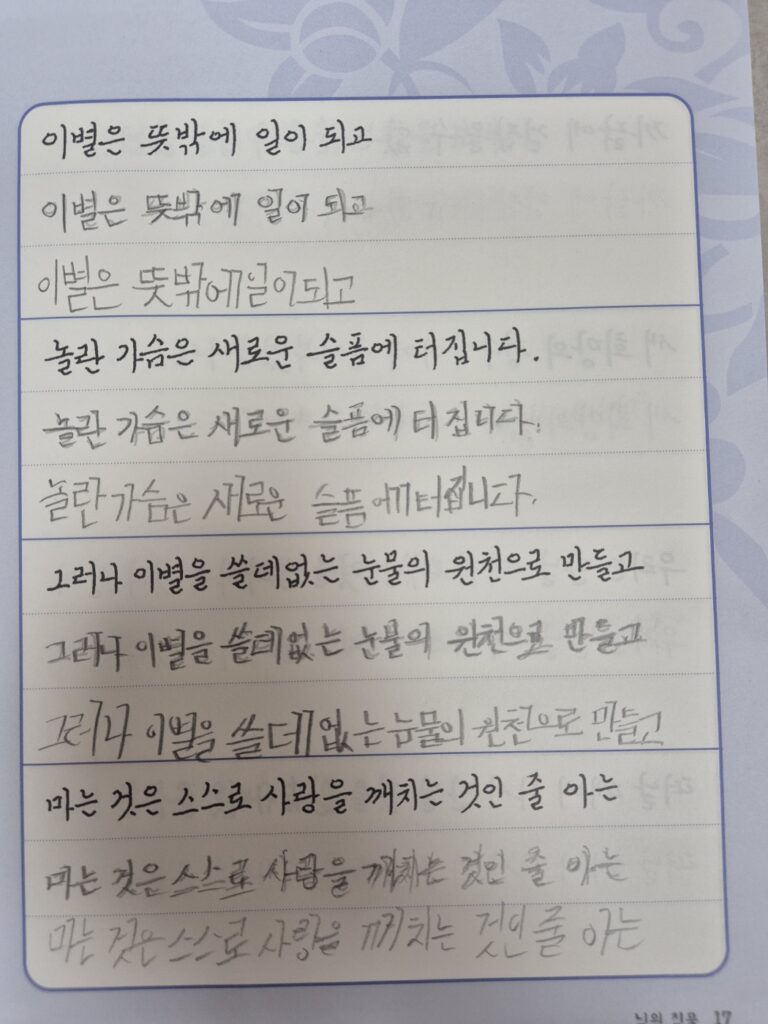 초6 아이와 함께 하는 펜글씨 필사 연습